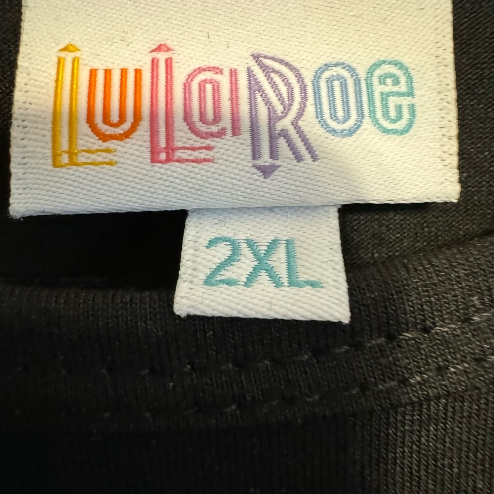 Lularoe Randy rare with sheer sleeves 2x Black - Picture 3 of 4